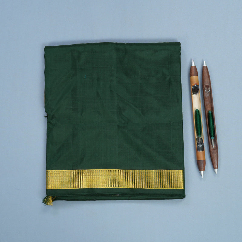 Hayagrivas Handloom karum Pachai Ten Yards Silk Saree KBF577G3-2