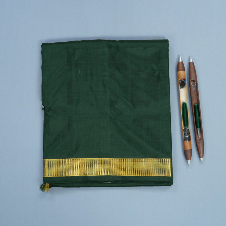 Hayagrivas Handloom karum Pachai Ten Yards Silk Saree KBF577G3-2