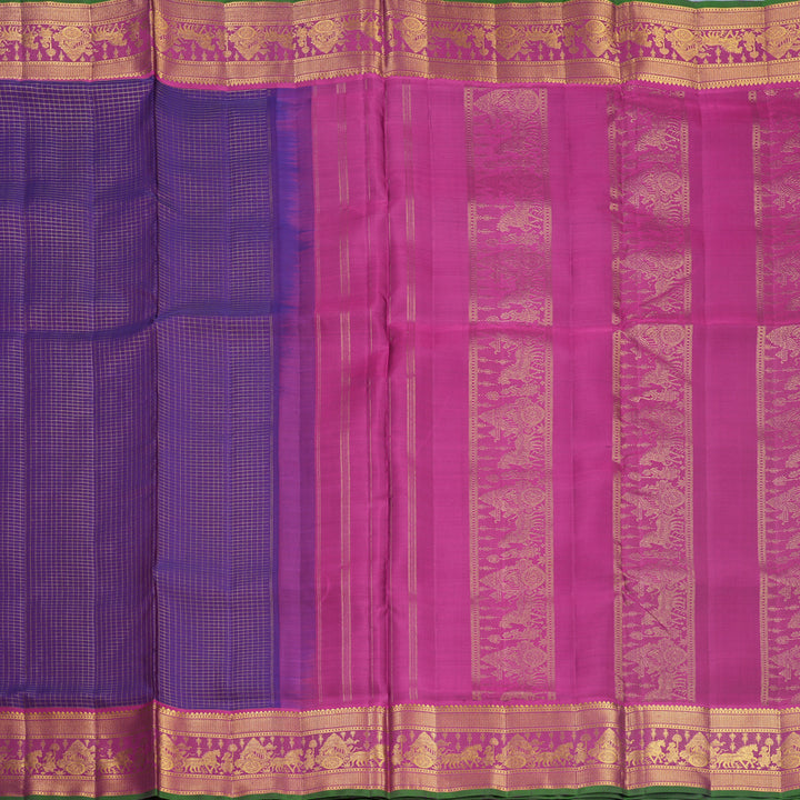 Hayagrivas Handloom Purple Ten Yards Silk Saree KBF577G7-1