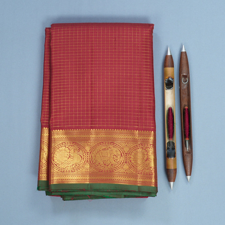 Hayagrivas Handloom Maroon Kanjivaram Silk Saree KBF578G2-1