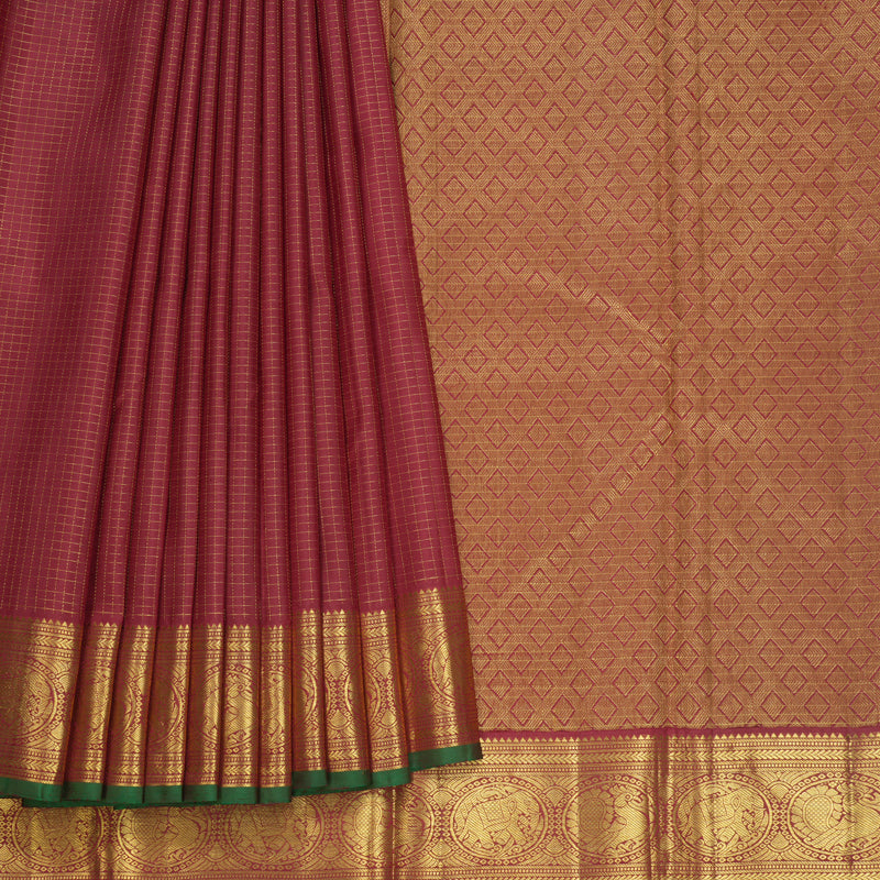 Hayagrivas Handloom Maroon Kanjivaram Silk Saree KBF578G2-1