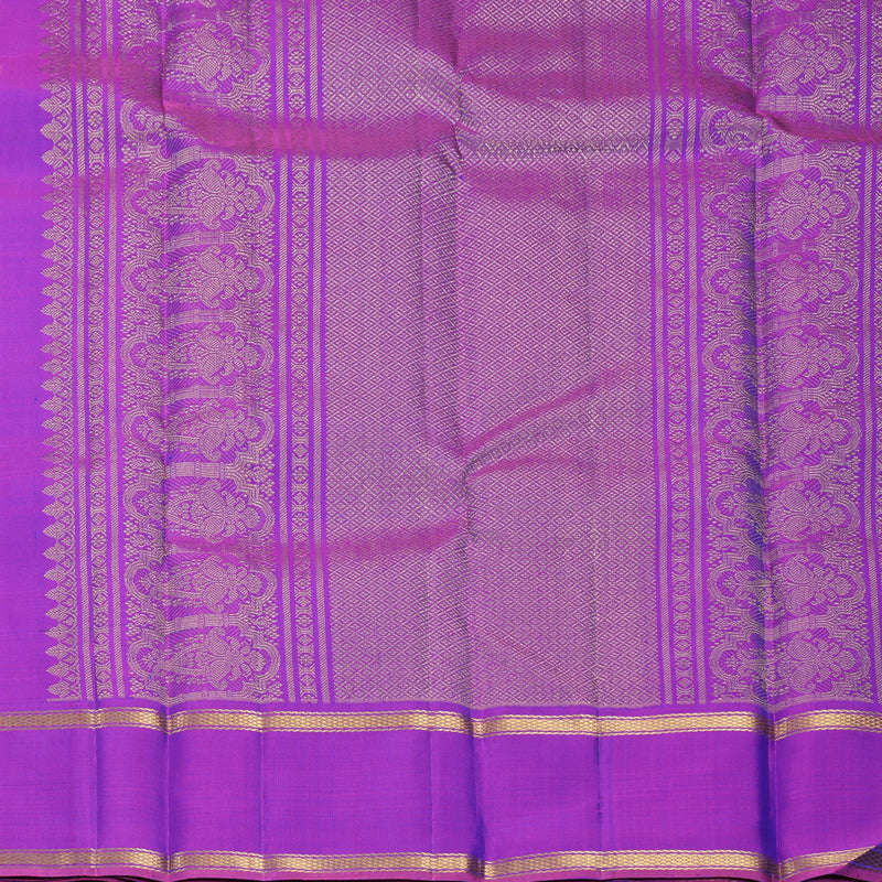 Hayagrivas Handloom Mayilkazhuthu Kanjivaram Silk Saree with Purple Border KBF578G4-2
