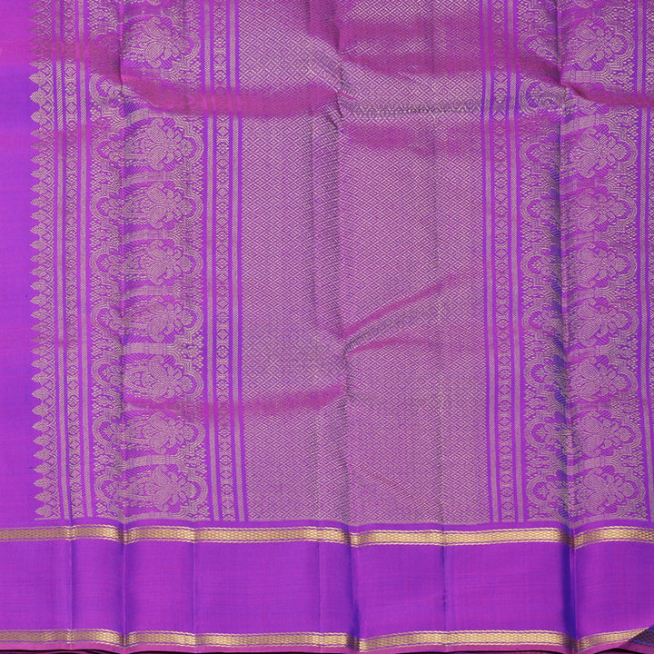 Hayagrivas Handloom Mayilkazhuthu Kanjivaram Silk Saree with Purple Border KBF578G4-2