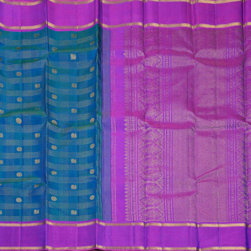 Hayagrivas Handloom Mayilkazhuthu Kanjivaram Silk Saree with Purple Border KBF578G4-2