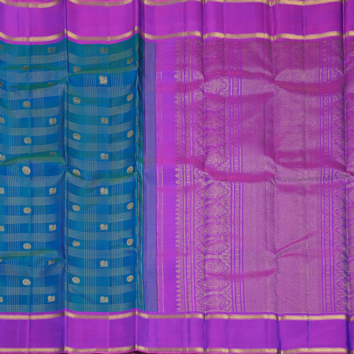 Hayagrivas Handloom Mayilkazhuthu Kanjivaram Silk Saree with Purple Border KBF578G4-2