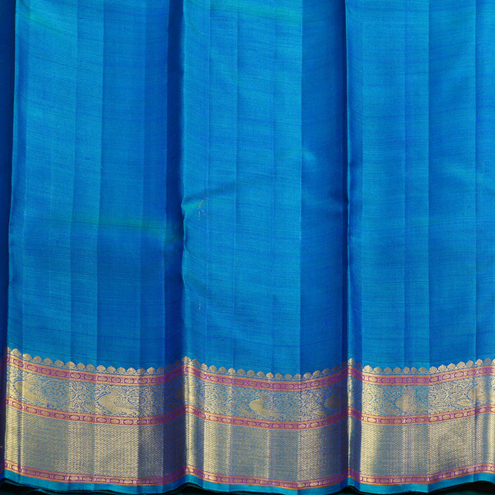 Hayagrivas Handloom Royal Blue Kanjivaram Silk Saree with Teal Blue Border KBF578G4-3