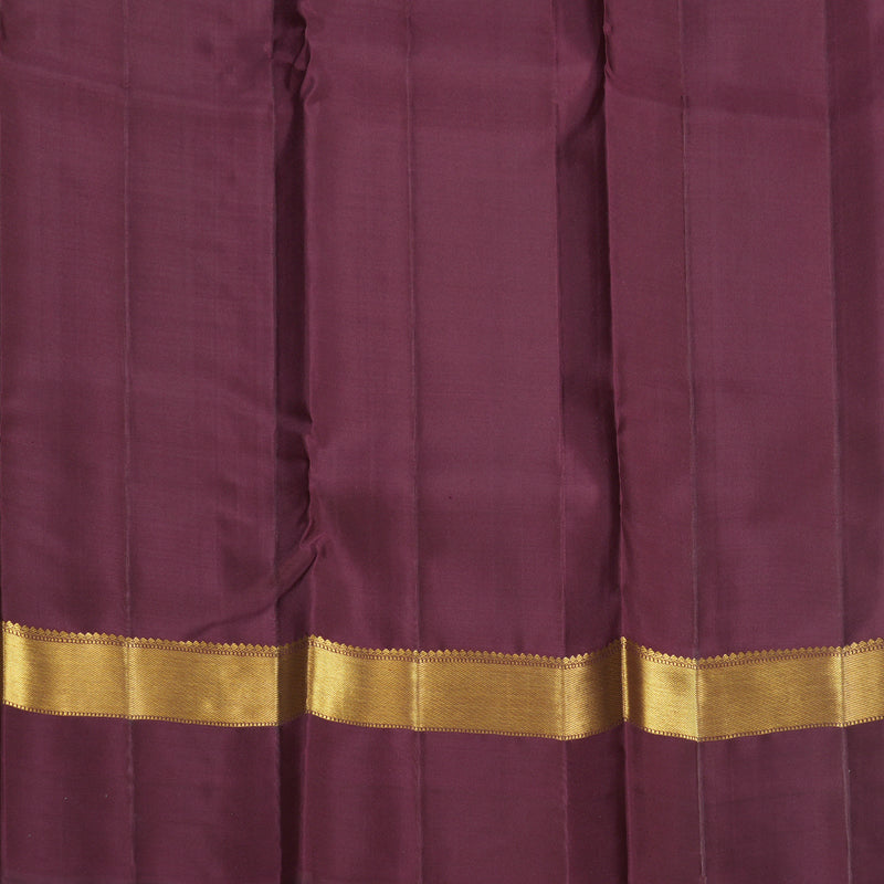 Hayagrivas Handloom Rust Orange Kanjivaram Silk Saree with Burgundy Border KBF578G5-1