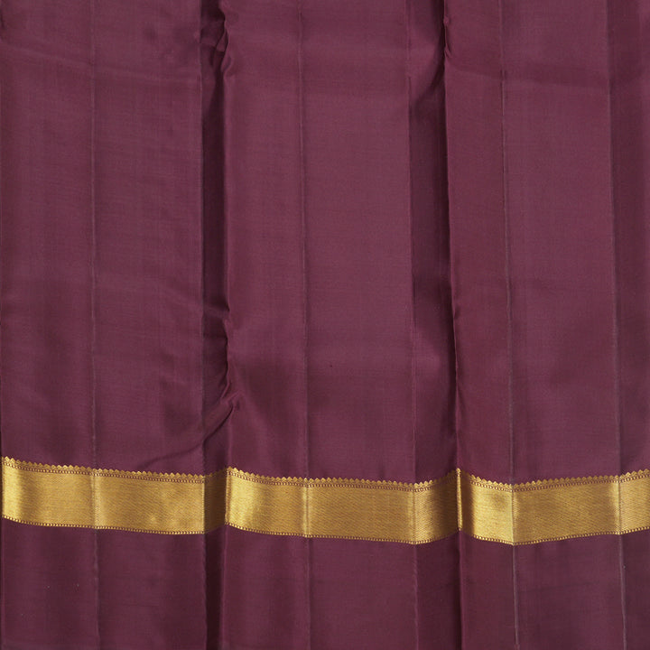Hayagrivas Handloom Rust Orange Kanjivaram Silk Saree with Burgundy Border KBF578G5-1