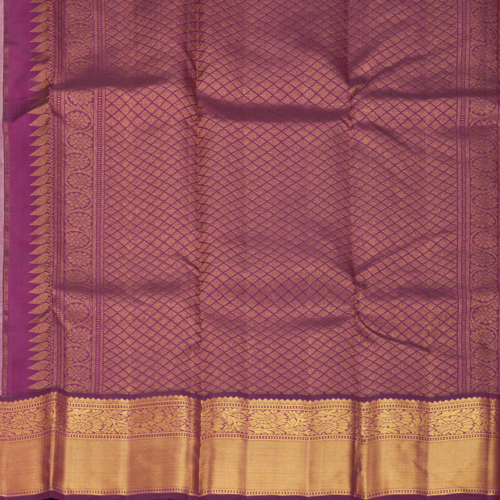 Hayagrivas Handloom Sandal Kanjivaram Silk Saree with Purple Border KBF578G6-2