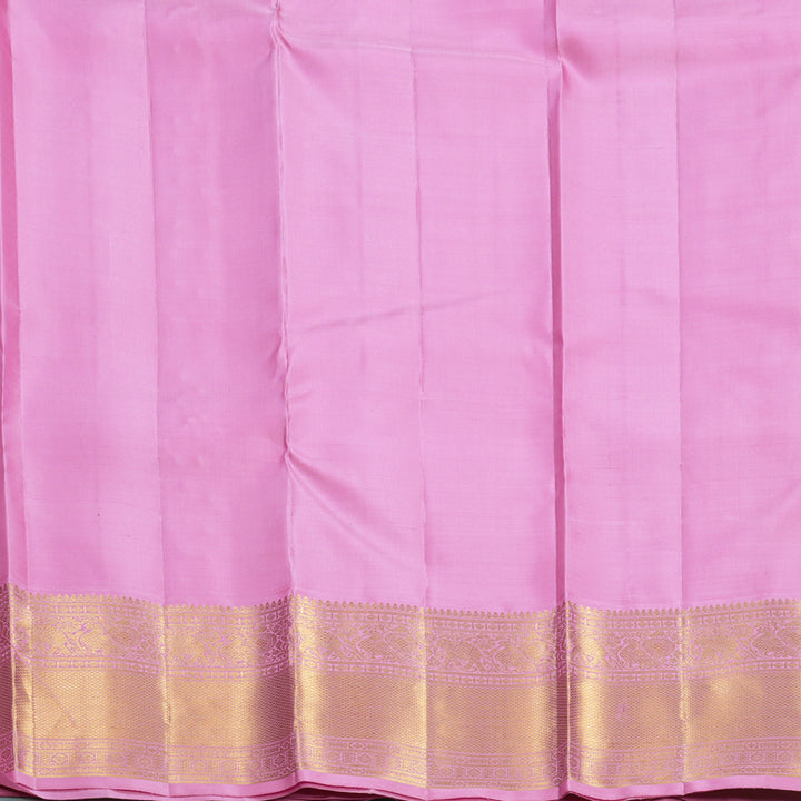 Hayagrivas Handloom Purple Kanjivaram Silk Saree with Rose Pink Border KBF578G6-3