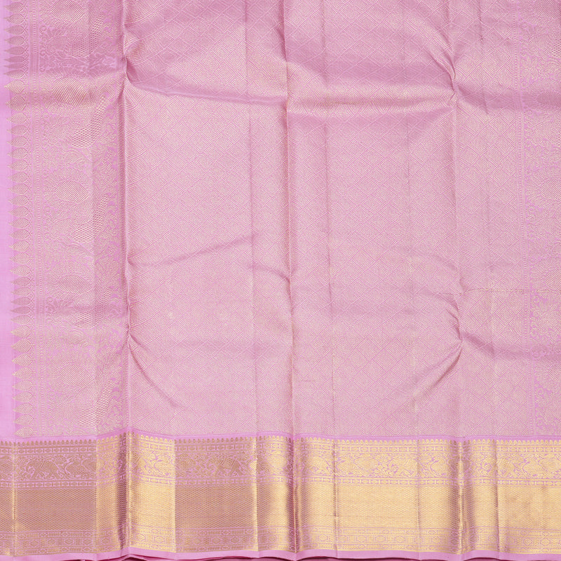 Hayagrivas Handloom Purple Kanjivaram Silk Saree with Rose Pink Border KBF578G6-3