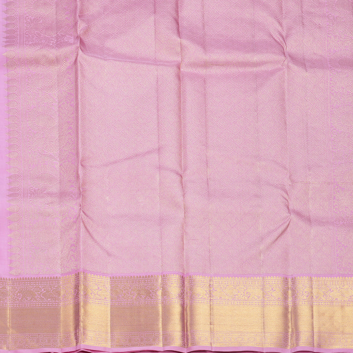Hayagrivas Handloom Purple Kanjivaram Silk Saree with Rose Pink Border KBF578G6-3