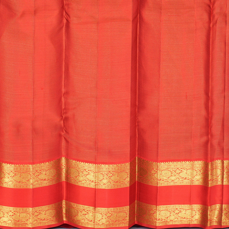 Hayagrivas Handloom Purplish-Blue Kanjivaram Silk Saree with Red Border KBF578G9-1