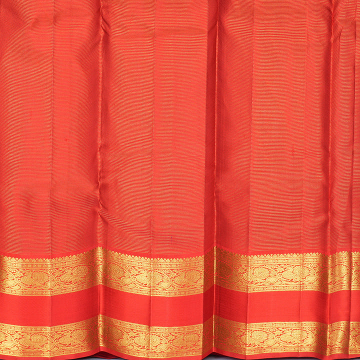 Hayagrivas Handloom Purplish-Blue Kanjivaram Silk Saree with Red Border KBF578G9-1