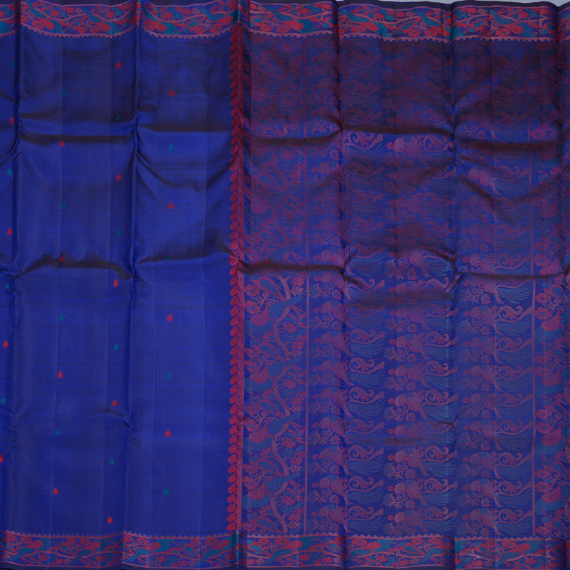 Hayagrivas Handloom Ink Blue Kanjivaram Silk Saree KBF579G3-1