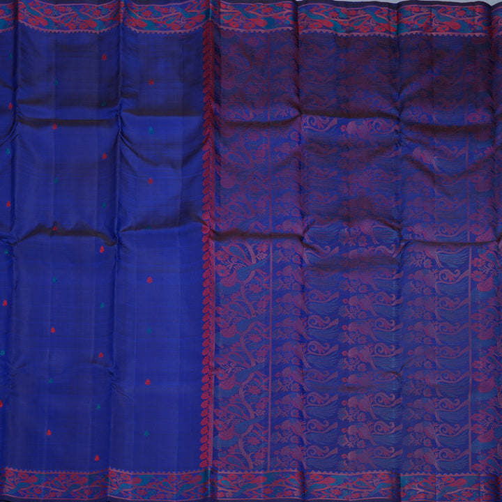 Hayagrivas Handloom Ink Blue Kanjivaram Silk Saree KBF579G3-1