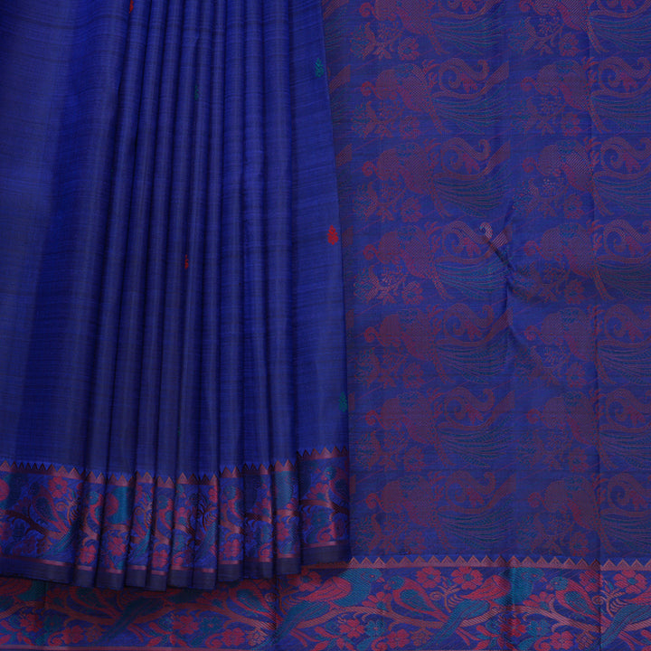 Hayagrivas Handloom Ink Blue Kanjivaram Silk Saree KBF579G3-1