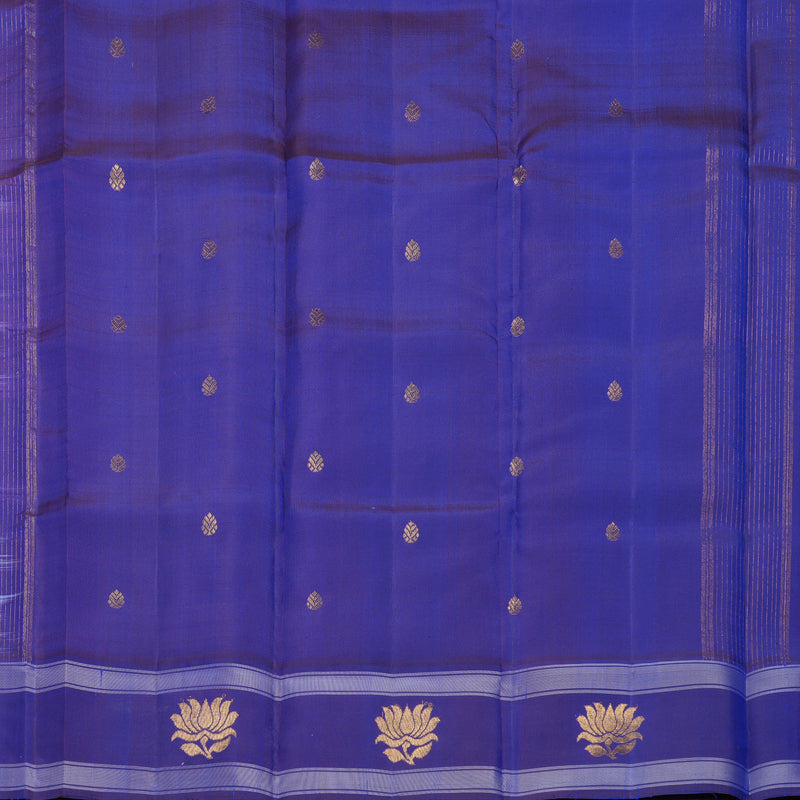 Hayagrivas Handloom Light Blue Kanjivaram Silk Saree with Ink Blue Border KBF581G10-7