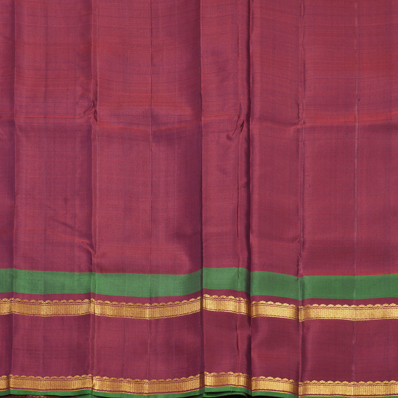 Hayagrivas Handloom Lemon Yellow Kanjivaram Silk Saree with Maroon Border KBF581G12-1