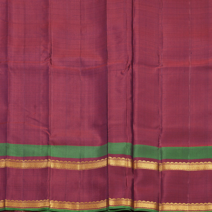 Hayagrivas Handloom Lemon Yellow Kanjivaram Silk Saree with Maroon Border KBF581G12-1