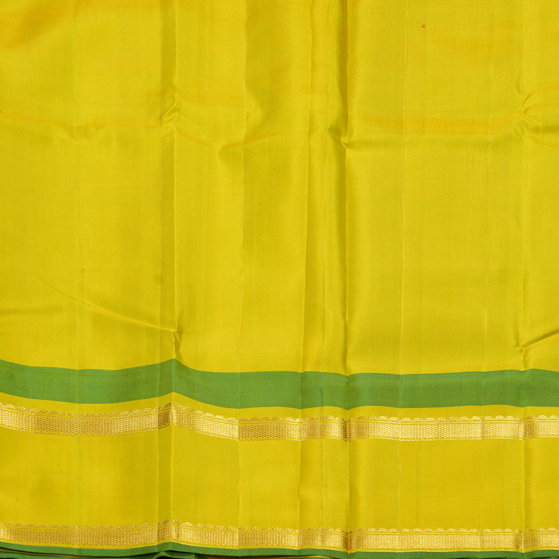 Hayagrivas Handloom Black Kanjivaram Silk Saree with Lemon Yellow Border KBF581G12-8