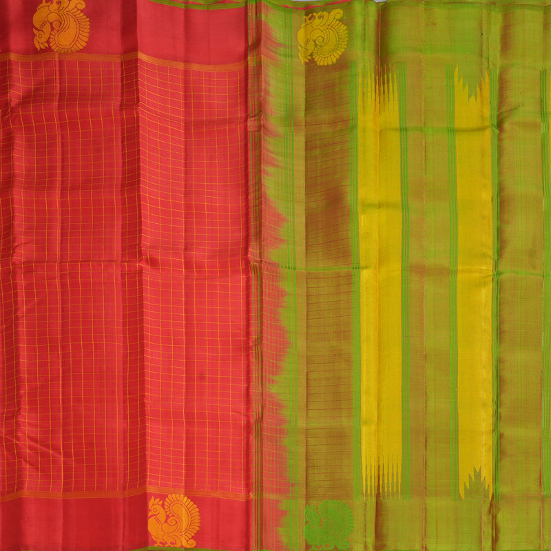 Hayagrivas Handloom Red Kanjivaram Silk Saree KBF581G16-2