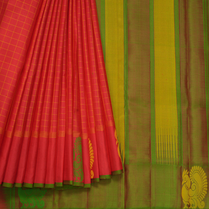 Hayagrivas Handloom Red Kanjivaram Silk Saree KBF581G16-2