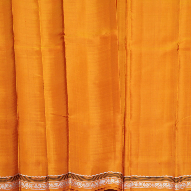 Hayagrivas Handloom Red Kanjivaram Silk Saree with Golden Orange Border KBF581G3-3