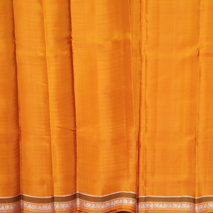 Hayagrivas Handloom Red Kanjivaram Silk Saree with Golden Orange Border KBF581G3-3