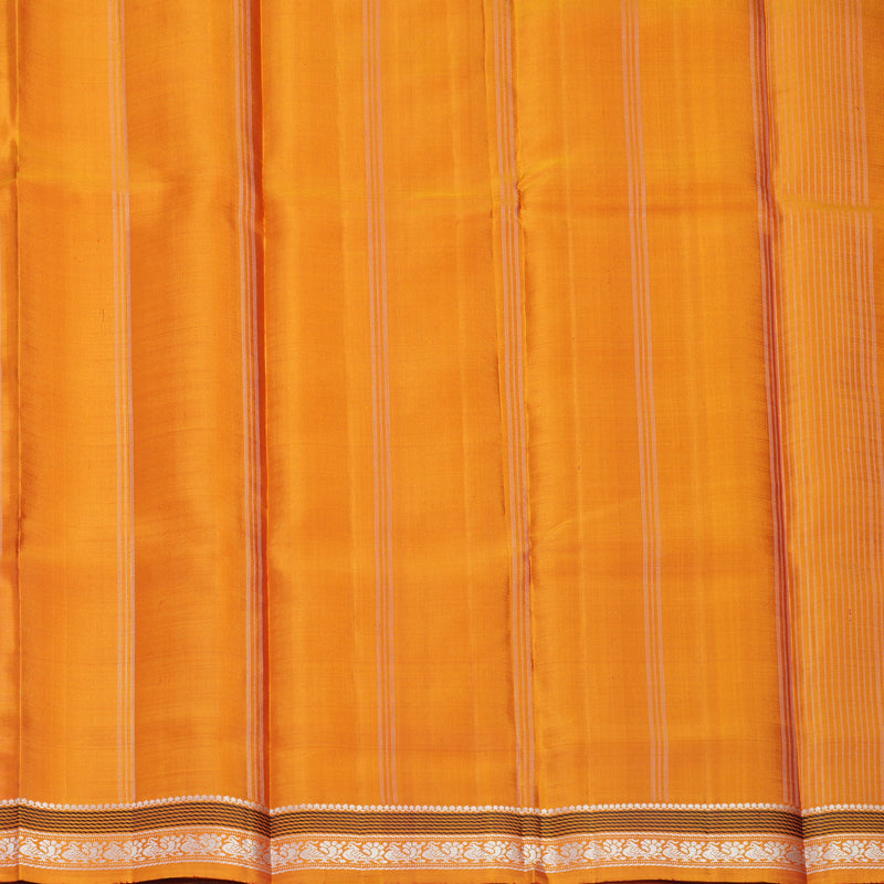 Hayagrivas Handloom Red Kanjivaram Silk Saree with Golden Orange Border KBF581G3-3