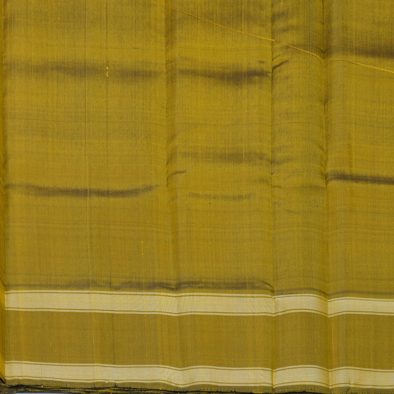 Hayagrivas Handloom Yellow Kanjivaram Silk Saree with Olive Green Border KBF581G4-2