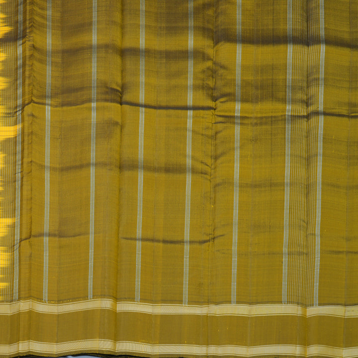 Hayagrivas Handloom Yellow Kanjivaram Silk Saree with Olive Green Border KBF581G4-2