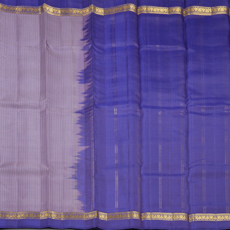 Hayagrivas Handloom Lavender Kanjivaram Silk Saree with Purple Border KBF581G8-4