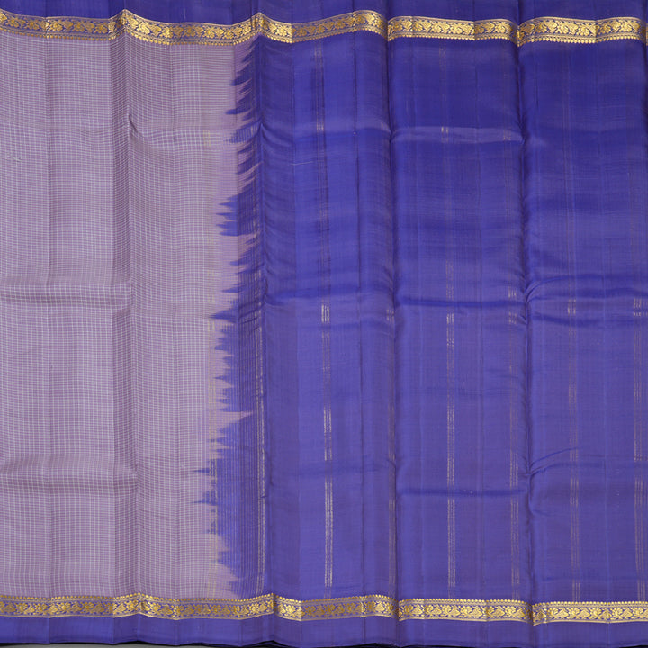 Hayagrivas Handloom Lavender Kanjivaram Silk Saree with Purple Border KBF581G8-4