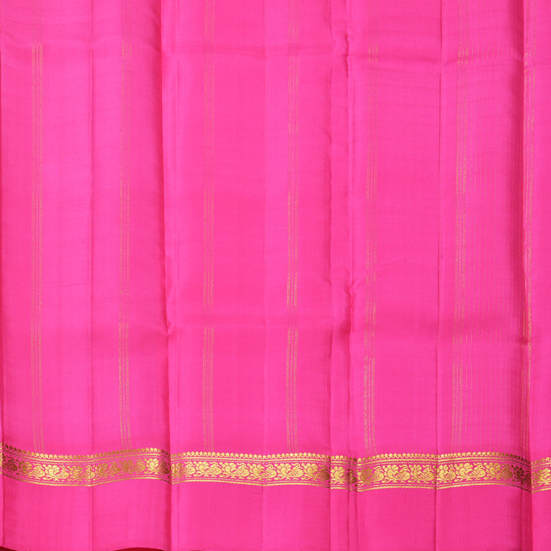 Hayagrivas Handloom Cream Kanjivaram Silk Saree with Rose Pink Border KBF581G8-9