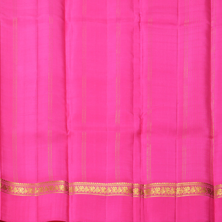 Hayagrivas Handloom Cream Kanjivaram Silk Saree with Rose Pink Border KBF581G8-9