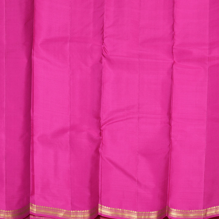 Hayagrivas Handloom Orangish-Pink Kanjivaram Silk Saree with Rani Pink Border KBF582G1-15