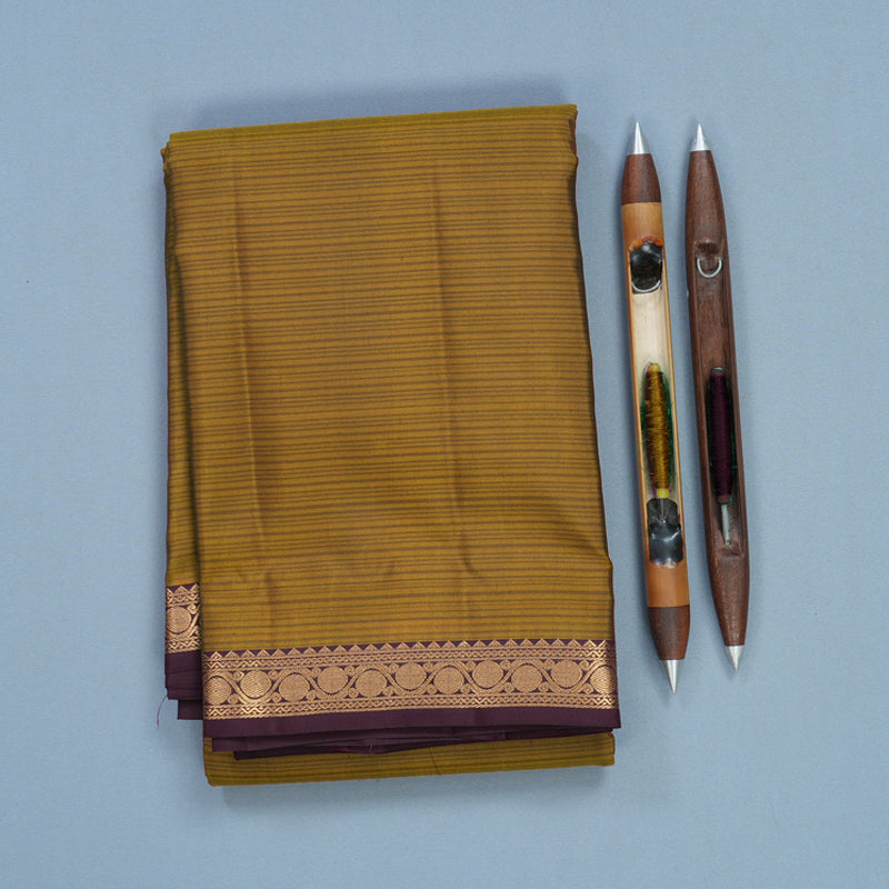 Hayagrivas Handloom Honey Shade Kanjivaram Silk Saree withDeep Plum Border KBF582G1-5