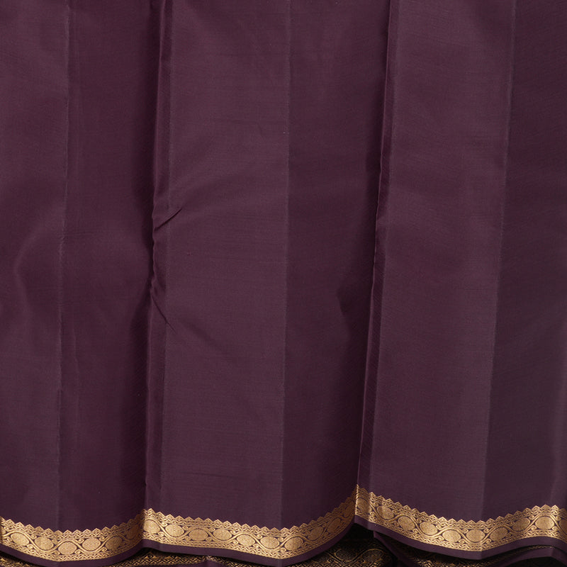 Hayagrivas Handloom Honey Shade Kanjivaram Silk Saree withDeep Plum Border KBF582G1-5