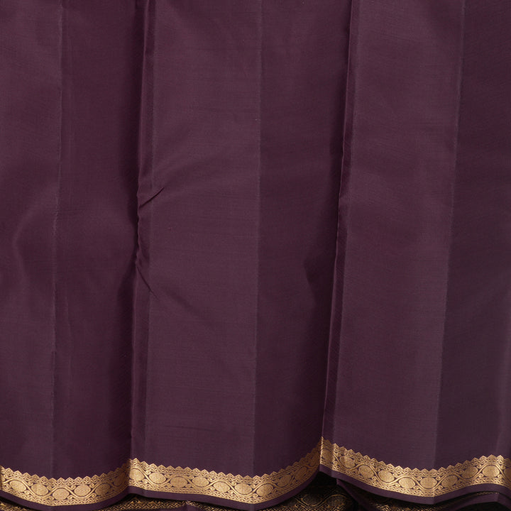 Hayagrivas Handloom Honey Shade Kanjivaram Silk Saree withDeep Plum Border KBF582G1-5
