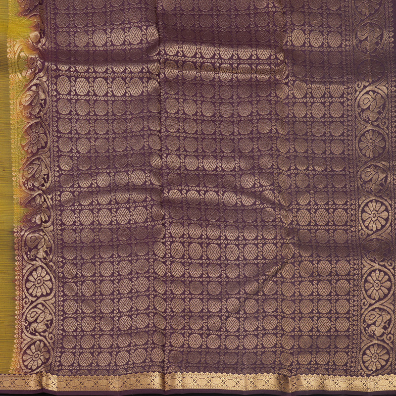 Hayagrivas Handloom Honey Shade Kanjivaram Silk Saree withDeep Plum Border KBF582G1-5