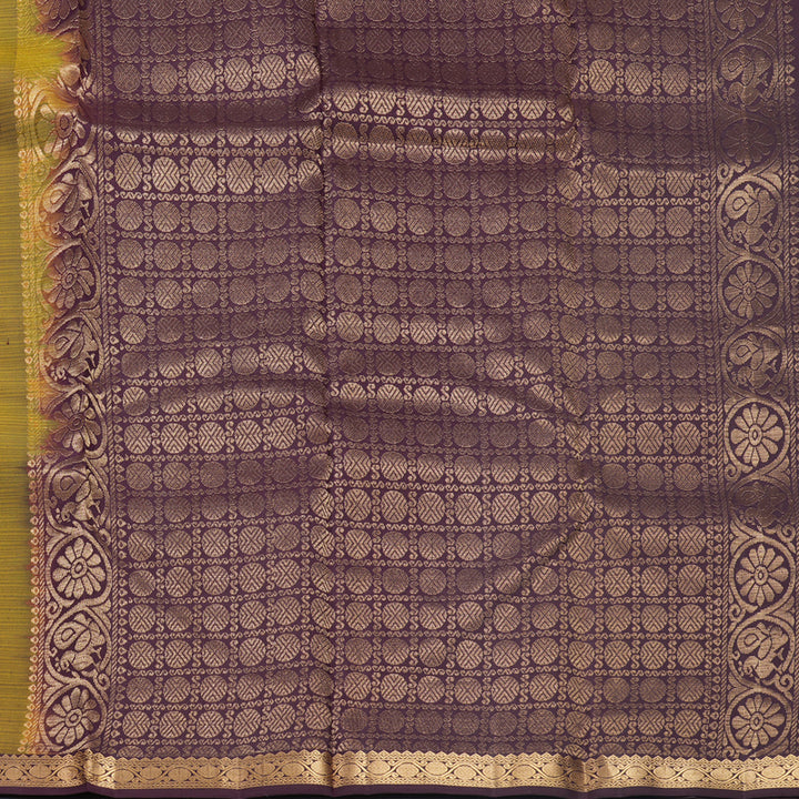Hayagrivas Handloom Honey Shade Kanjivaram Silk Saree withDeep Plum Border KBF582G1-5