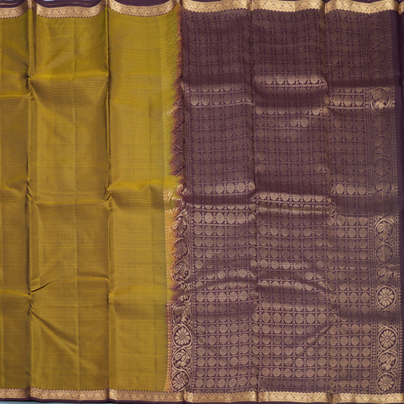 Hayagrivas Handloom Honey Shade Kanjivaram Silk Saree withDeep Plum Border KBF582G1-5
