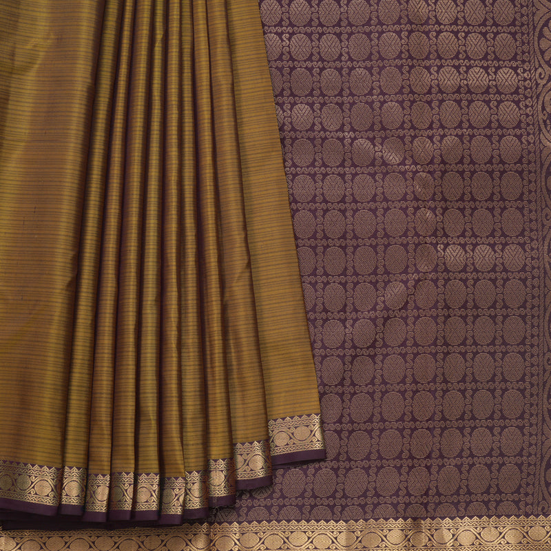Hayagrivas Handloom Honey Shade Kanjivaram Silk Saree withDeep Plum Border KBF582G1-5