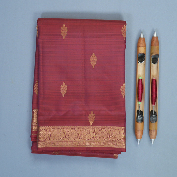 Hayagrivas Handloom Wine Maroon Kanjivaram Silk Saree KBF582G2-18
