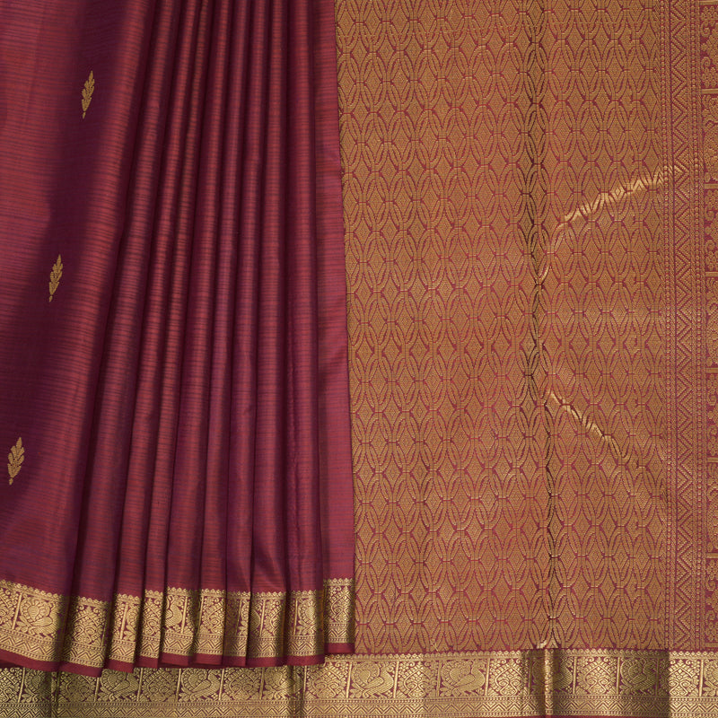Hayagrivas Handloom Wine Maroon Kanjivaram Silk Saree KBF582G2-18