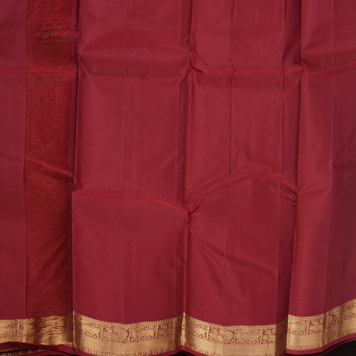 Hayagrivas Handloom Manthalir Green Kanjivaram Silk Saree with Maroon Border KBF582G5-9