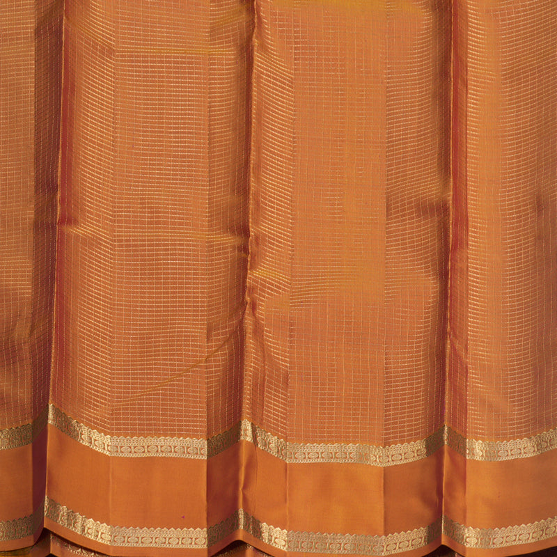 Hayagrivas Handloom Pink Kanjivaram Silk Saree with Orange Border KBF582G7-1