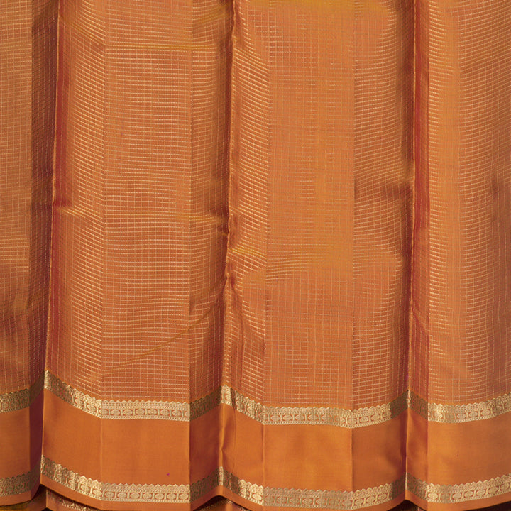Hayagrivas Handloom Pink Kanjivaram Silk Saree with Orange Border KBF582G7-1