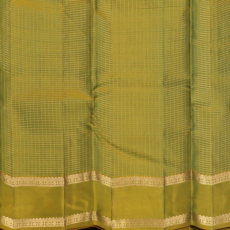 Hayagrivas Handloom Green Kanjivaram Silk Saree with Manthalir Green Border KBF582G7-4